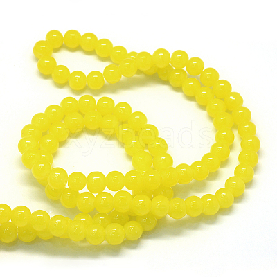 Baking Paint Imitation Jade Glass Round Bead Strands LS-DGLA-Q021-10mm-24-1