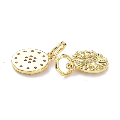 Brass Micro Pave Clear Cubic Zirconia Charms X-ZIRC-L091-079G-1