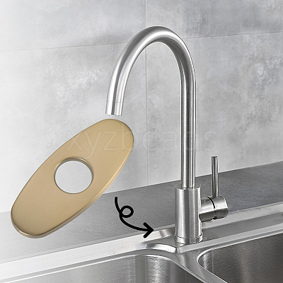 Oval Stainless Steel Faucet Hole Covers STAS-WH20001-18A-G-1