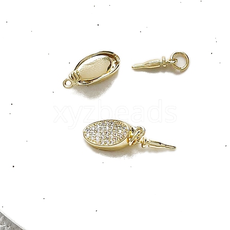 Brass Clear Cubic Zirconia Box Clasps PW-WGB085A-03-1