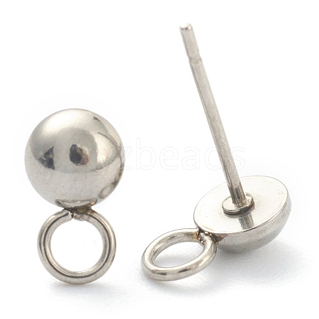 Non-Tarnish 202 Stainless Steel Stud Earring Findings STAS-F266-18B-P-1