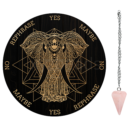 AHADEMAKER 1Pc Cone/Spike/Pendulum Natural Rose Quartz Stone Pendants DIY-GA0004-36A-1