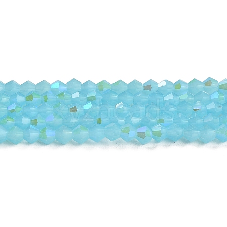 Imitation Jade Electroplate Glass Beads Strands GLAA-F029-J4mm-D03-1