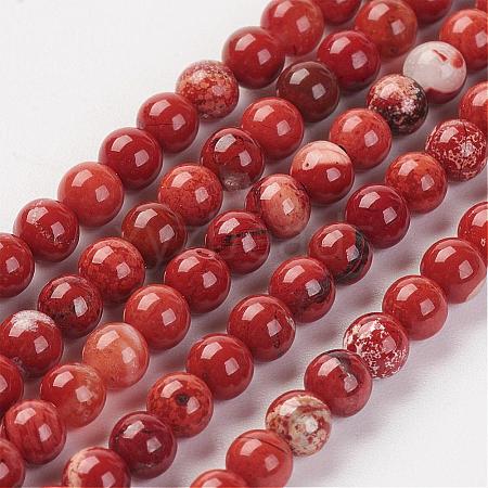 Natural Brecciated Jasper Bead Strand G-G680-42-1