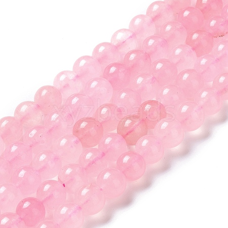 Natural Green Jade Imitation Rose Quartz Beads Strands G-B046-08C-1