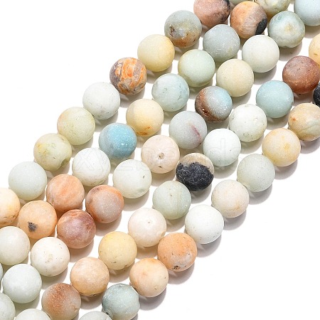 Natural Flower Amazonite Beads Strands X-G-G692-01F-10mm-1