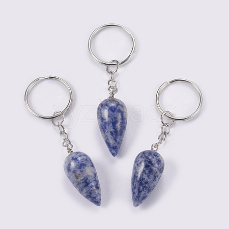 Natural Blue Spot Jasper Keychain KEYC-P041-B011-1