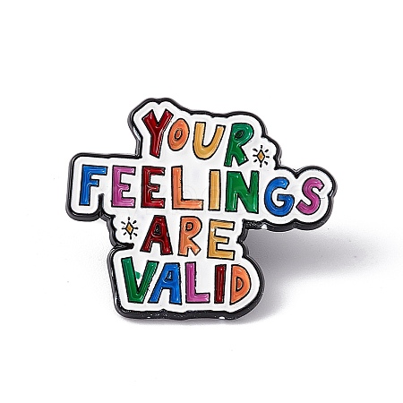 Colorful Word Your Feelings Are Valid Enamel Pin JEWB-A005-07-01-1