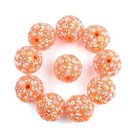 10Pcs Opaque Acrylic Beads OACR-YW0003-35H-1
