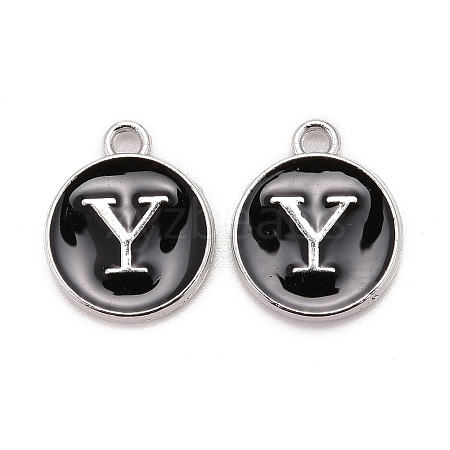 Platinum Plated Alloy Charms LS-ENAM-S118-02Y-P-1