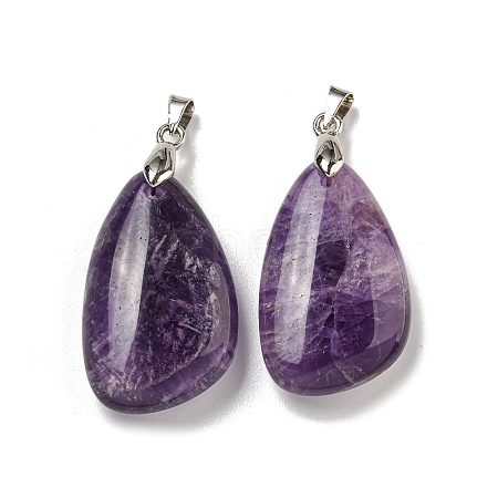 Natural Amethyst Pendants G-G147-02P-02-1