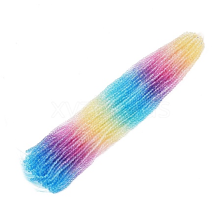 Gradient Color Baking Paint Glass Bead Strands LS-DGLA-A039-T4mm-A07-1