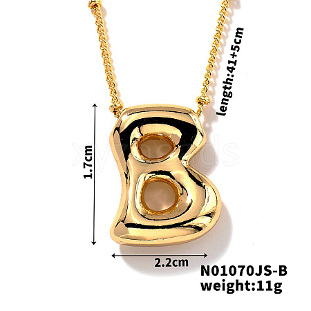 Simple and Stylish Brass Letter Pendant Satellite Chain Necklaces for Women Men GF2554-2-1