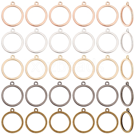 Alloy Open Back Bezel Pendants FIND-WH0421-145-1