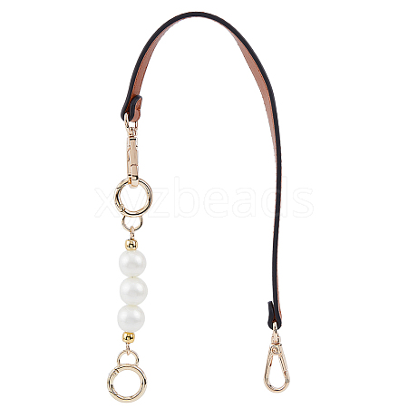 Imitation Leather Bag Straps & Plastic Imitation Pearl Beaded Extender FIND-WH0126-373C-1