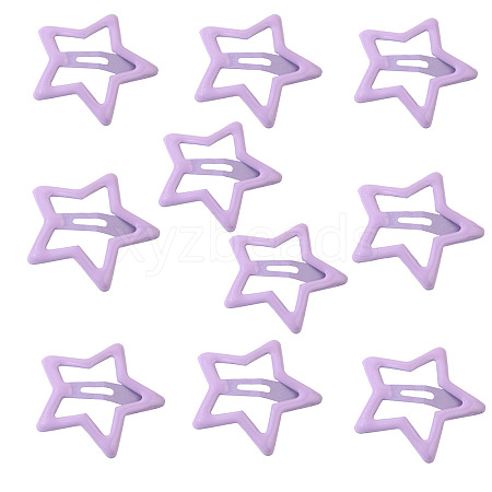 Star Baking Paint Alloy Snap Hair Clips PW-WG92769-06-1