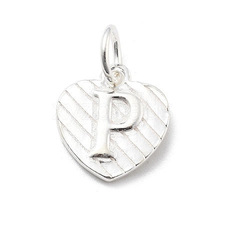 925 Sterling Silver Heart with Capital Letter Charms STER-S009-13P-S-1