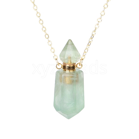 Natural Green Fluorite Perfume Bottle Pendant Necklace PW-WG2A891-12-1