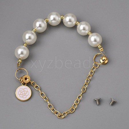 Glass Pearl DIY Keychains AJEW-WH0289-88-1