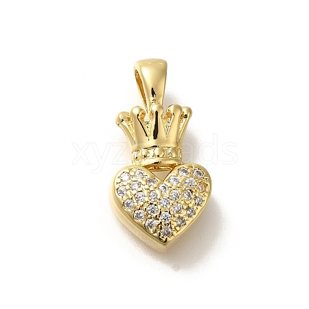 Rack Plating Brass with Cubic Zirconia Pendants KK-Z086-07G-1