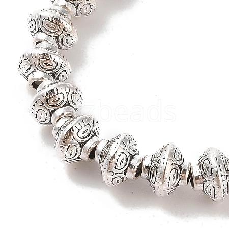 Tibetan Style Bicone Alloy Bead Strands X-TIBEB-O007-14-RS-1