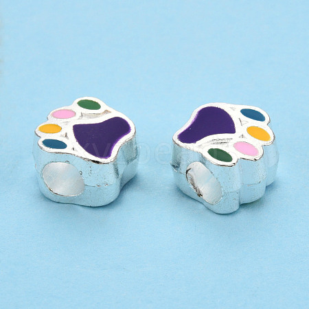 Alloy Enamel European Beads MPDL-T005-003F-RS-1