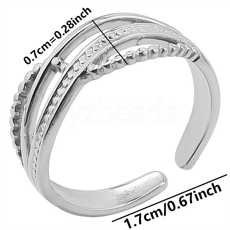 Non-Tarnish Minimalist 304 Stainless Steel Cuff Rings JF2246-1-1