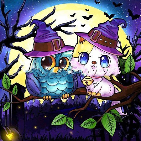 Owl and Cat DIY Diamond Painting Kits PW-WGB9CB1-01-1