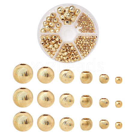 198Pcs 6 Style Brass Beads KK-PJ0001-13-1