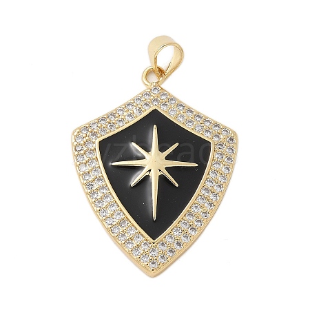 Brass Micro Pave Cubic Zirconia Pendants KK-P293-23G-1