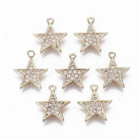 Brass Micro Pave Cubic Zirconia Charms X-KK-S359-054-RS-1