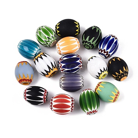 Handmade Millefiori Glass Barrel Beads LA-N002-24-1