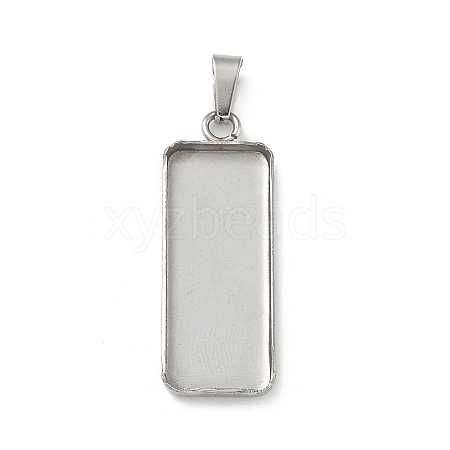 304 Stainless Steel Pendant Cabochon Settings X-STAS-Z118-02P-1