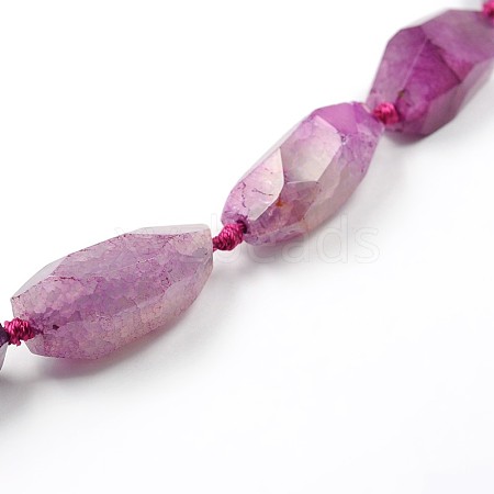 Dyed Natural Agate Bead Strands G-O038-34-1