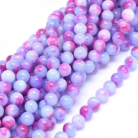 Natural Dyed Jade Beads Strands G-F601-A16-1