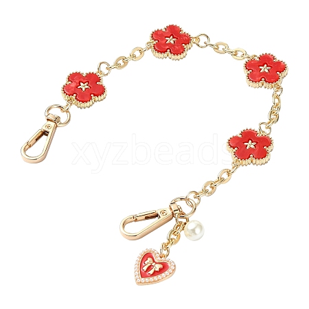 Alloy with Plastic Imitation Pearl for DIY Keychains AJEW-CJC0005-05G-03-1