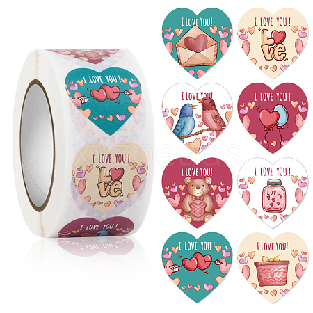 Heart with I Love You Paper Stickers HEAR-PW0001-173F-1