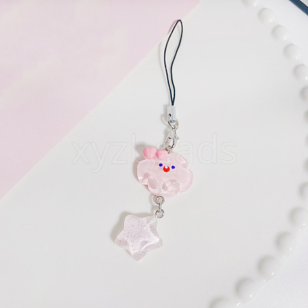 Resin Cartoon Cute Cloud Star Mobile Straps PW-WGA1445-02-1