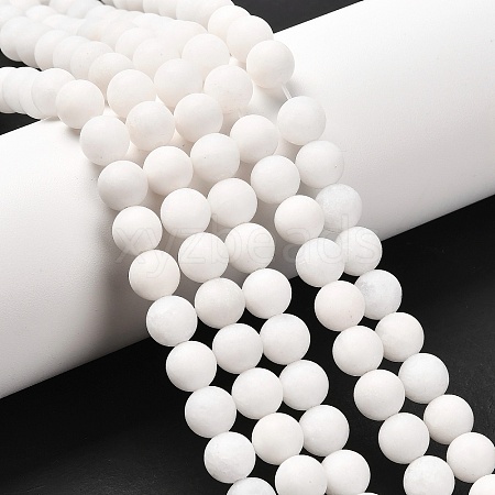 Natural White Jade Beads Strands X-G-D695-8mm-1