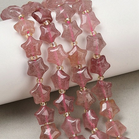 Natural Strawberry Quartz Beads Strands G-Z080-A19-10mm-1
