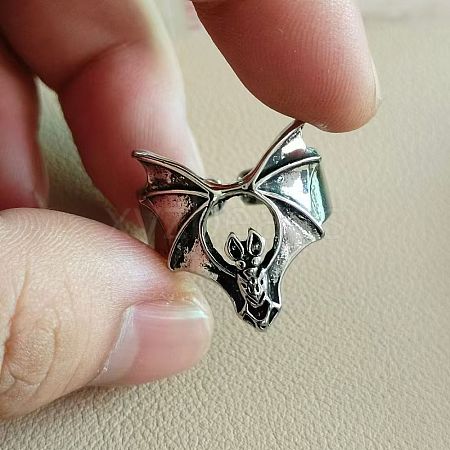 Bat Themes Alloy Adjustable Finger Rings FS-WG25ADA-08-1