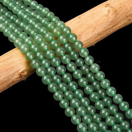 Natural Green Aventurine Round Bead Strands G-P070-37-6mm-1