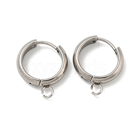 Tarnish Resistant 201 Stainless Steel Huggie Hoop Earring Findings STAS-P283-01V-P-1