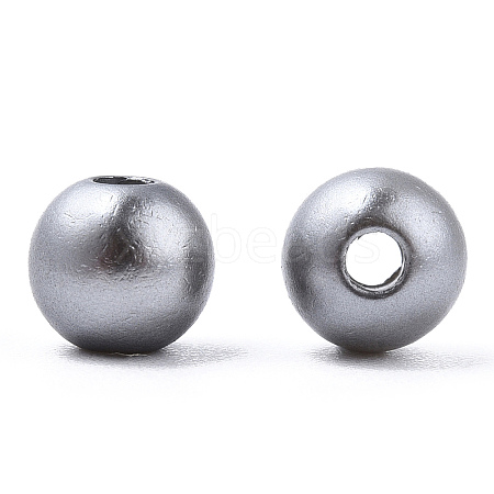 Spray Painted ABS Plastic Imitation Pearl Beads OACR-T015-05A-02-1