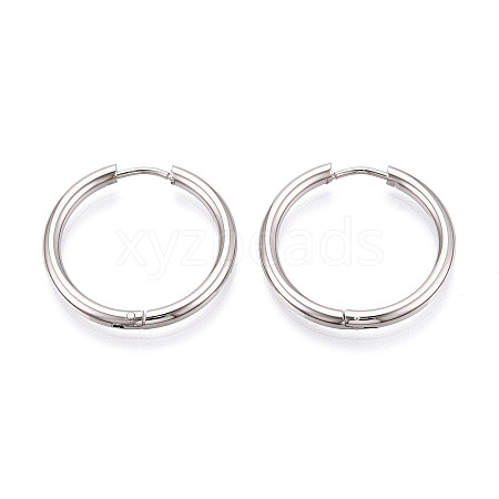 304 Stainless Steel Hoop Earrings EJEW-T048-24E-P-1