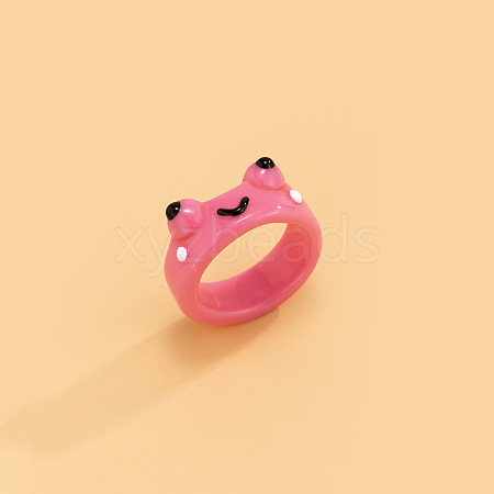 Cute Cartoon Resin Finger Rings for Women WG24438-02-1