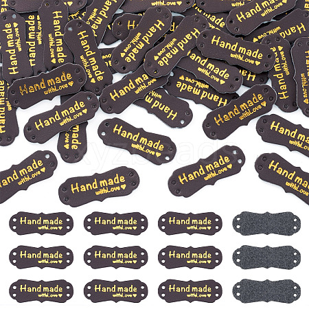 40Pcs PU Leather Craft Label Tags DIY-TADJ0001-22D-1