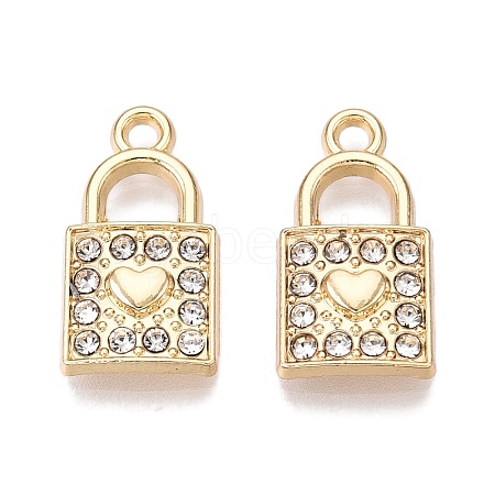 Rack Plating Alloy Rhinestone Pendants FIND-N005-29G-A-1