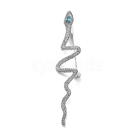 Snake Alloy Rhinestone Brooch Pins JEWB-Z034-04P-02-1