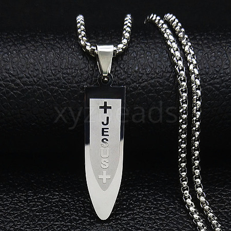 Non-Tarnish 304 Stainless Steel Pendant Necklaces NJEW-H015-01P-1